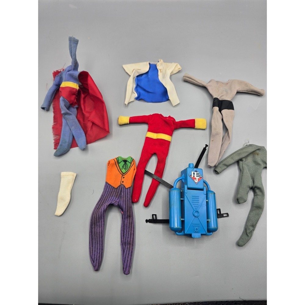 Vintage Mego 8" Action Figure Clothing Lot Joker Superman Batman AJ Scuba Tank